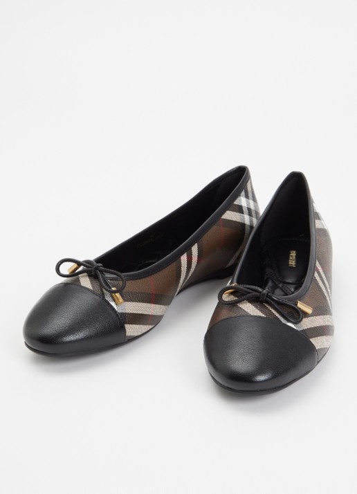 Burberry Highgate ballerina met ruitdessin en details van lamsleer - detail 2 multicolor