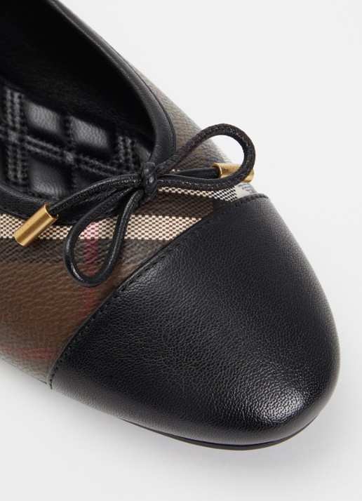 Burberry Highgate ballerina met ruitdessin en details van lamsleer - detail 5 multicolor