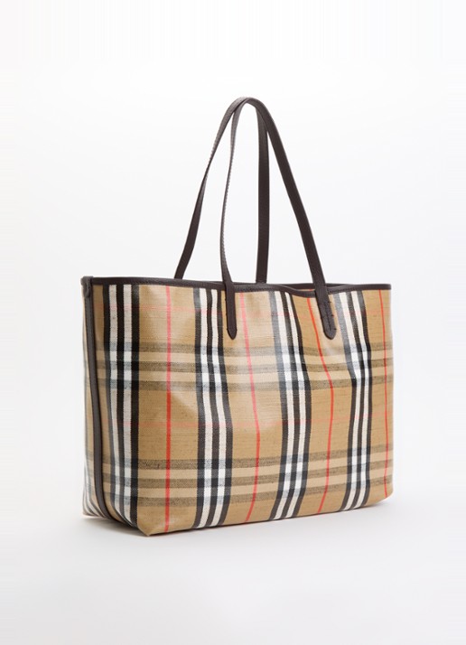 Burberry Highlands shopper met kalfsleren details - achterkant 7 beige