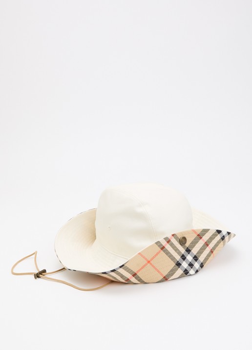 Burberry Hoed met ruitdessin en logoborduring