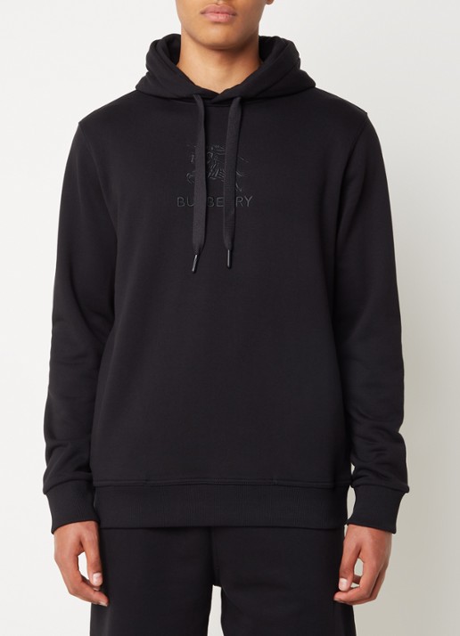 Burberry Hoodie met logoborduring - detail 2 zwart