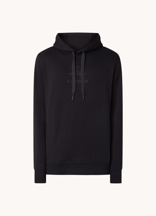 Burberry Hoodie met logoborduring - voorkant 5 zwart