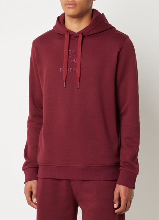 Burberry Hoodie met logoborduring - detail 4 bordeauxrood