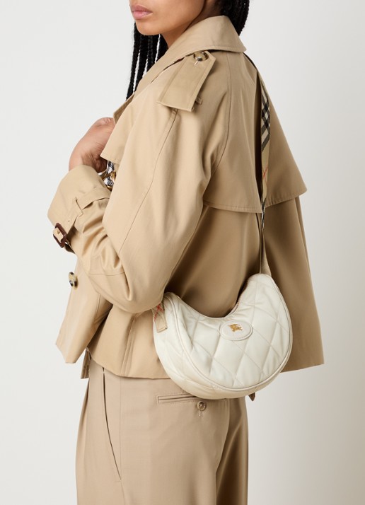 Burberry Horseshoe crossbodytas met quilt patroon en kalfsleren deails - voorkant 2 beige