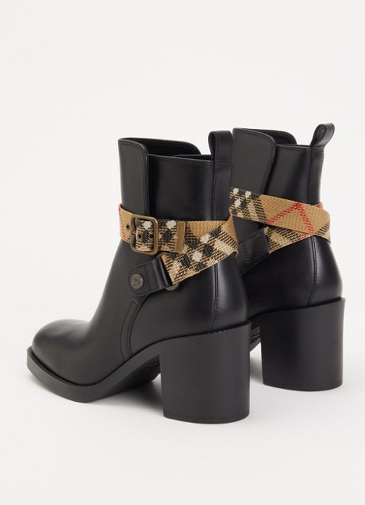 Burberry Huntley enkellaarsje van kalfsleer - achterkant 5 zwart