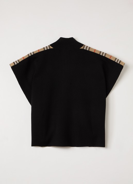 Burberry Izza fijngebreid vest - achterkant zwart
