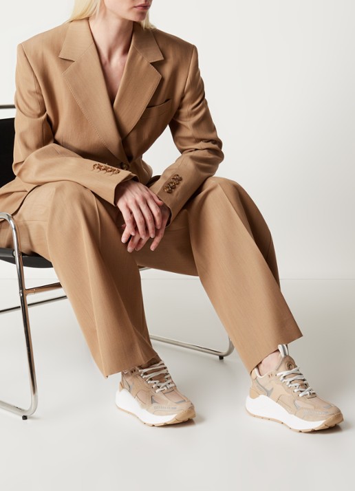 Burberry Jack Low sneaker van canvas - voorkant 3 beige