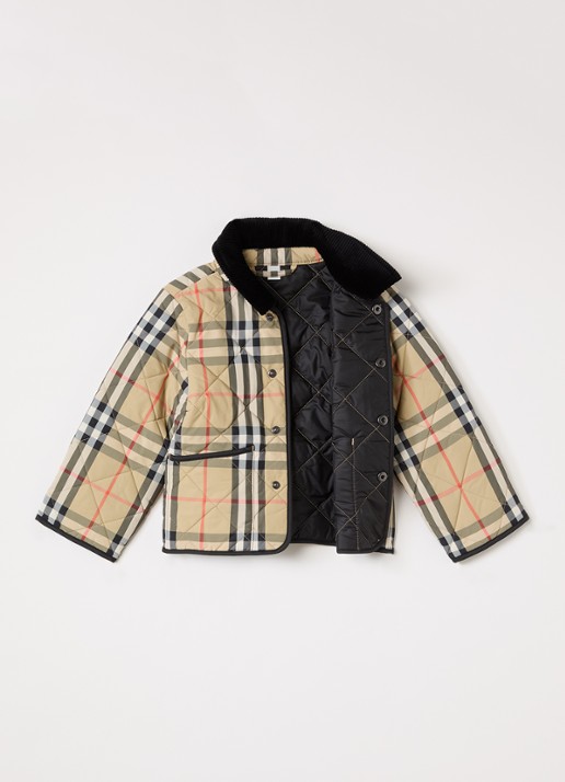 Burberry Jack met ruitdessin - voorkant 3 zand