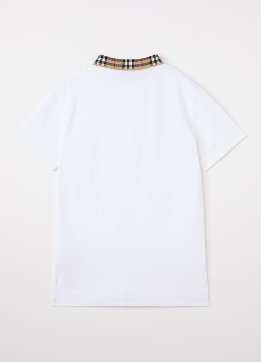 Burberry Johane polo van piqué katoen - voorkant 2 wit