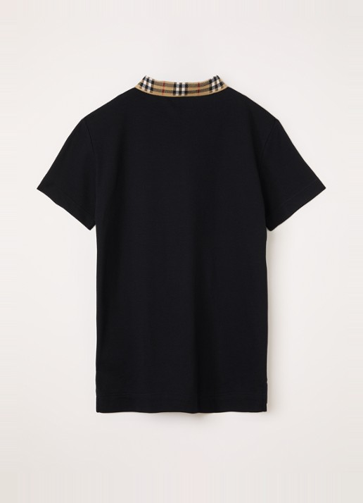 Burberry Johane polo van piqué katoen - voorkant 2 zwart