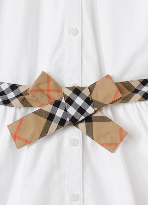 Burberry Juliet jurk met strikceintuur - detail 3 wit