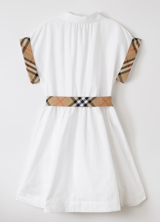 Burberry Juliet jurk met strikceintuur - voorkant 2 wit