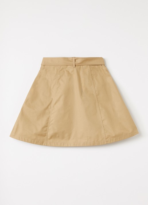 Burberry Katey minirok met ceintuur - voorkant 3 beige