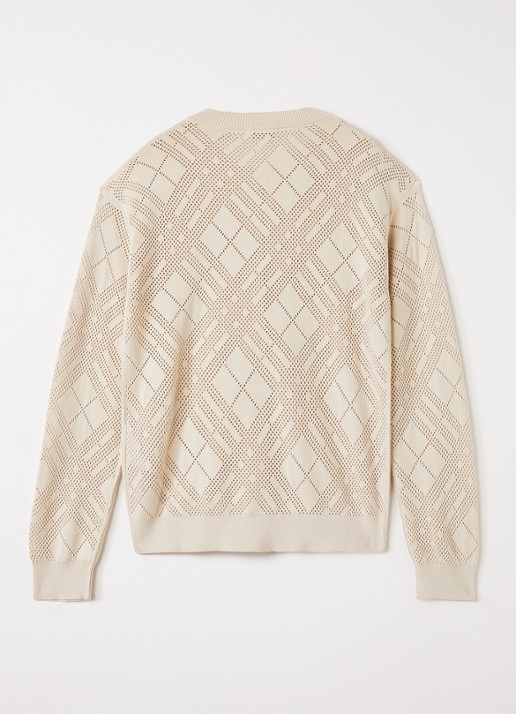 Burberry Katrina grofgebreid vest - achterkant beige
