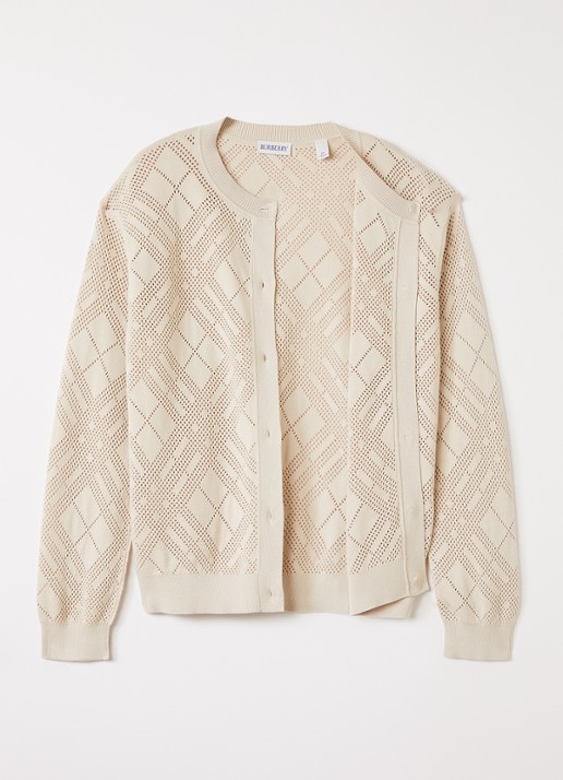 Burberry Katrina grofgebreid vest - voorkant 3 beige