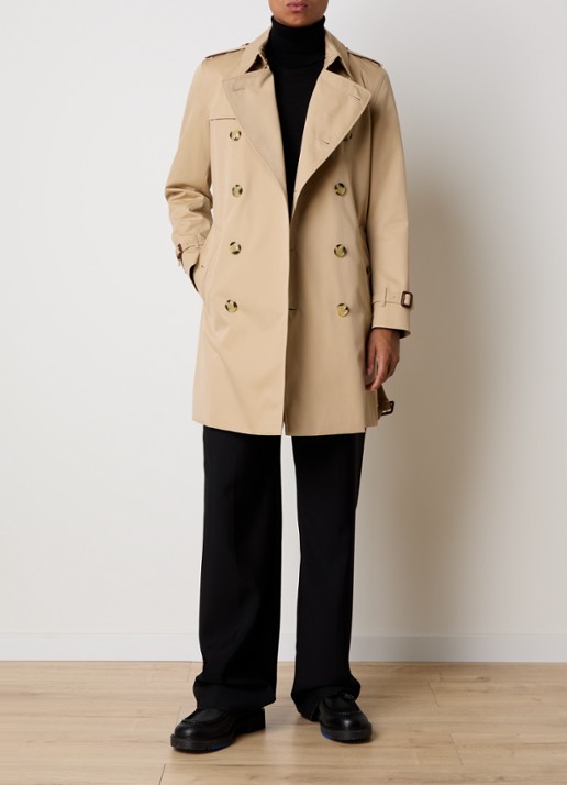 Burberry Kensingon Heritage double-breasted trenchcoat met ceintuur - voorkant 6 beige