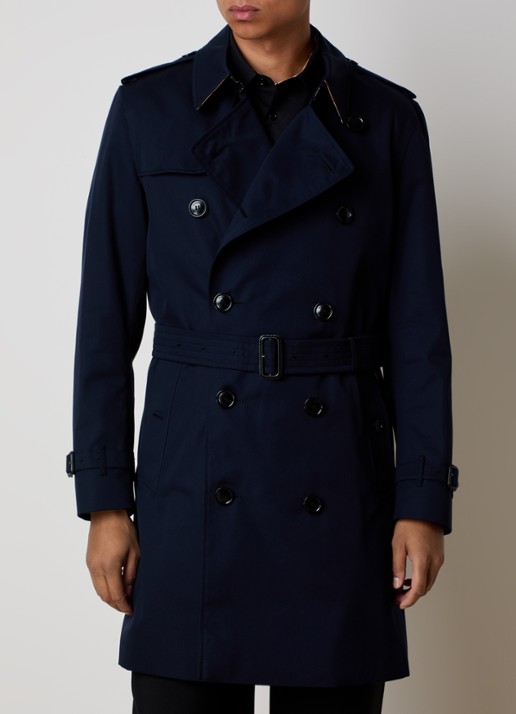 Burberry Kensingon Heritage double-breasted trenchcoat met ceintuur - detail 4 donkerblauw