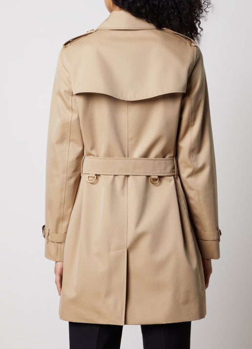 Burberry Kensington double-breasted trenchcoat met ceintuur - achterkant bruin