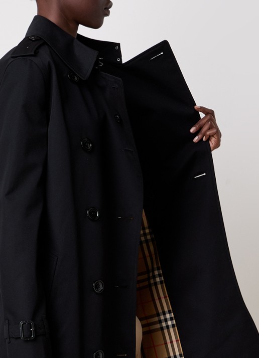 Burberry Kensington trenchcoat met ceintuur - detail 3 zwart