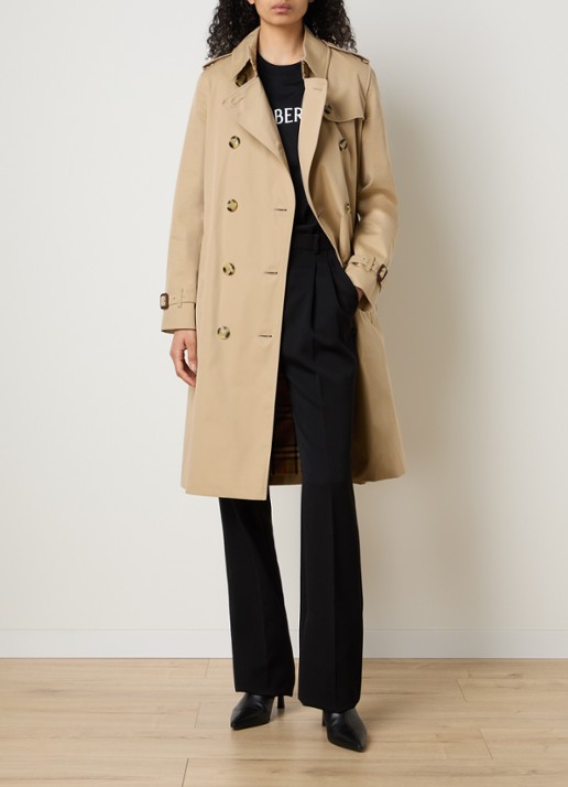 Burberry Kensington trenchcoat met ceintuur - voorkant 2 beige