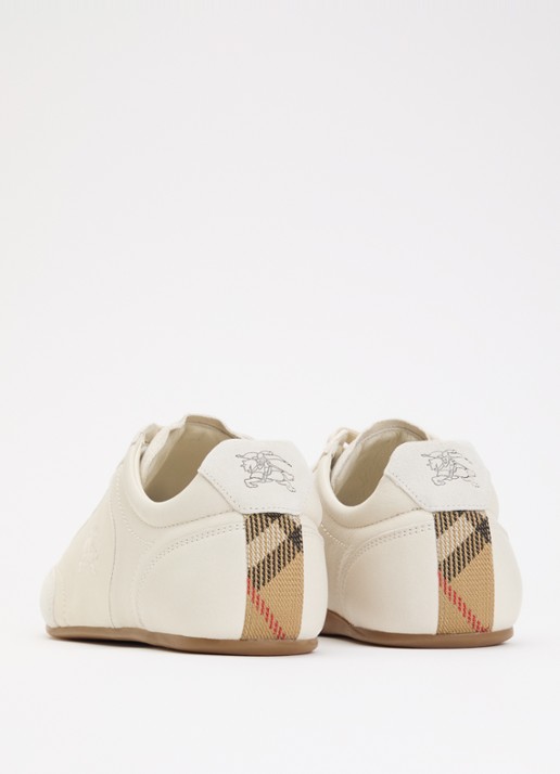 Burberry Knight sneaker van leer met details van suède - achterkant 6 creme