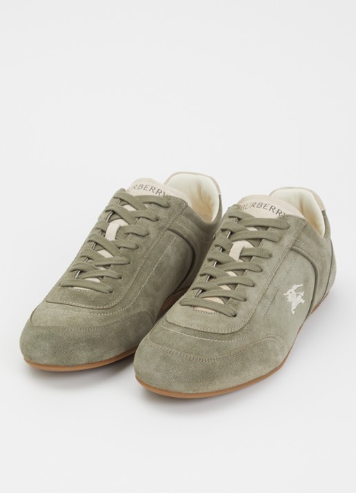 Burberry Knight sneaker van suède - detail 3 groen