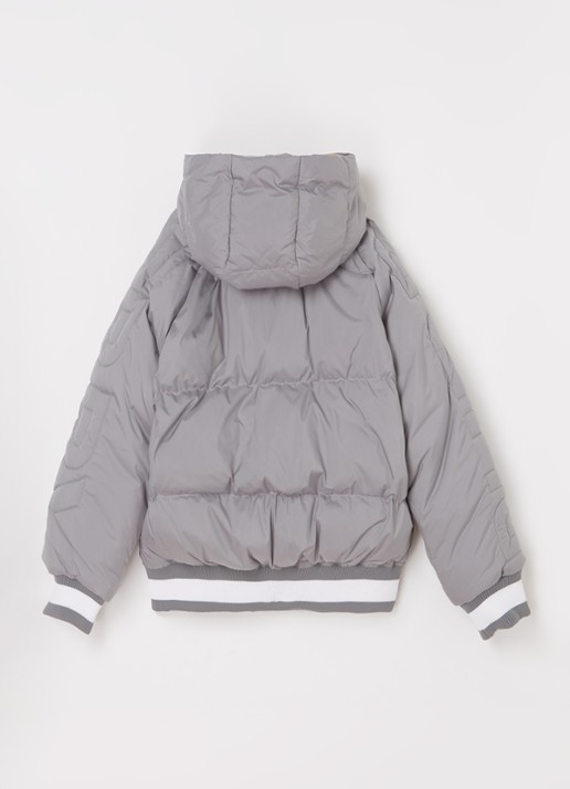 Burberry Landry gewatteerde jas met donsvulling en capuchon - achterkant 3 lichtgrijs