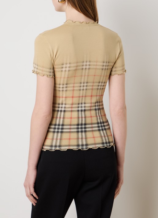 Burberry Letty T-shirt met print - achterkant camel