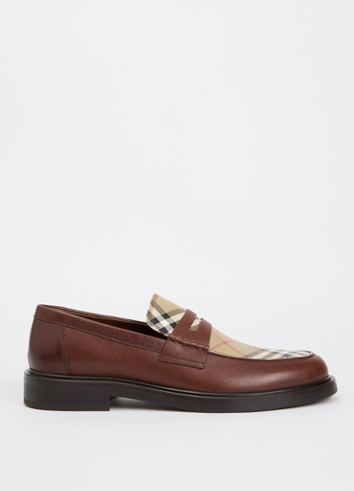 Burberry Loafer van kalfsleer met ruit dessin