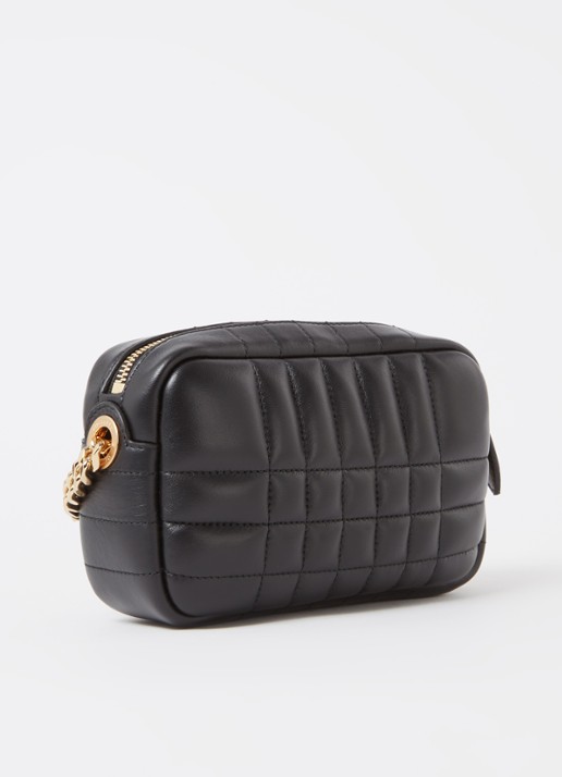 Burberry Lola crossbodytas van quilted lamsleer met logo - achterkant 6 zwart