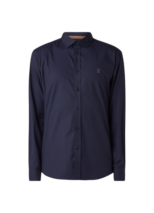 Burberry Louis regular fit overhemd met kentkraag - voorkant 2 donkerblauw