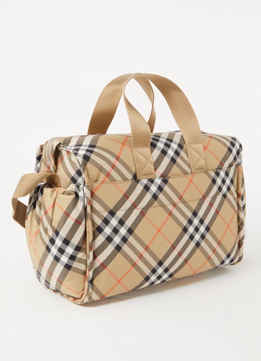 Burberry Luiertas met ruitdessin en verschoningsmat - achterkant 6 zand