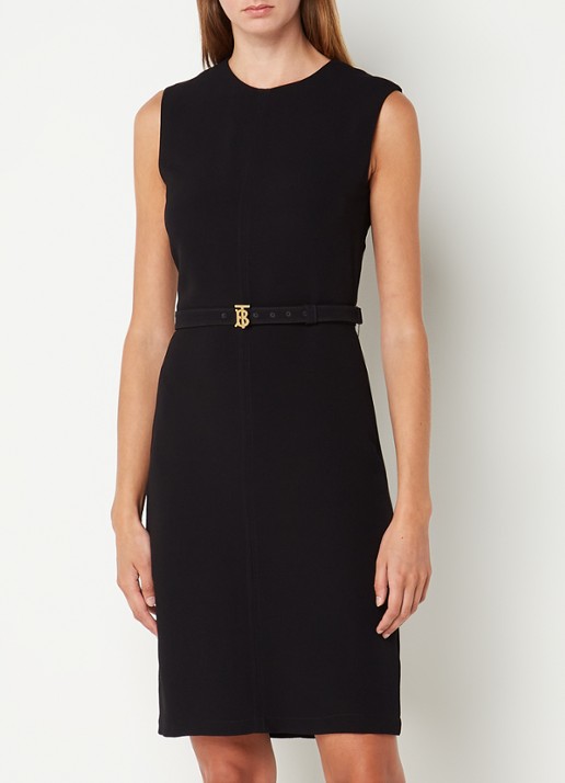 Burberry Macy mini kokerjurk met ceintuur - detail 3 zwart