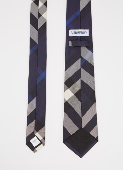 Burberry Manston stropdas van zijde - detail 3 donkerblauw
