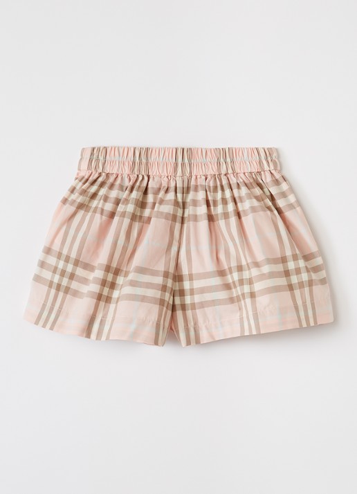 Burberry Marcy wide fit korte broek met ruitdessin - voorkant 3 roze