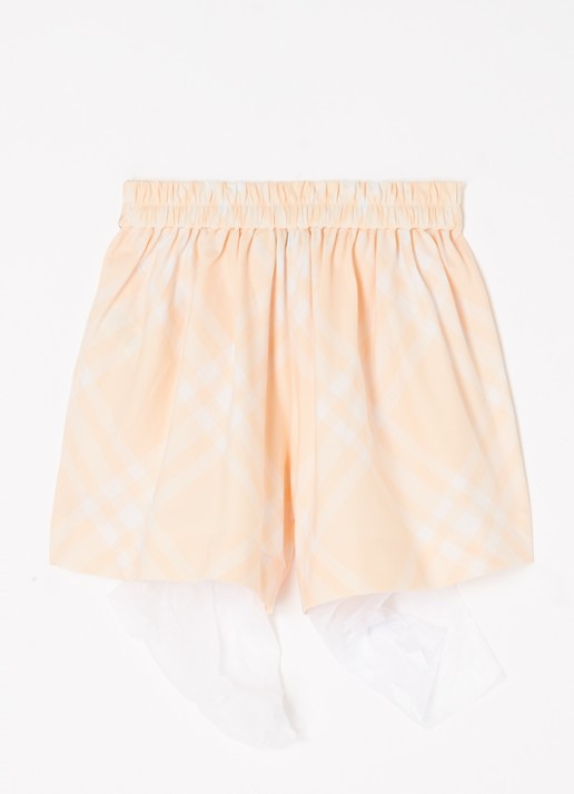 Burberry Marcy wide fit korte broek met ruitdessin - voorkant 3 perzikroze