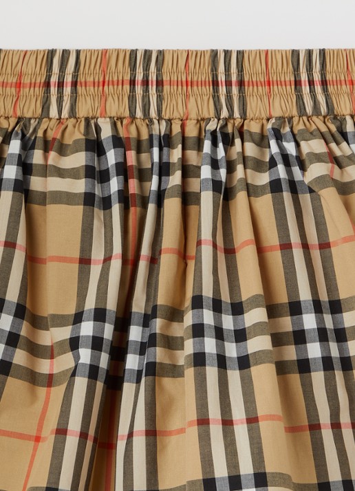 Burberry Marcy wide fit korte broek met ruitdessin - detail beige