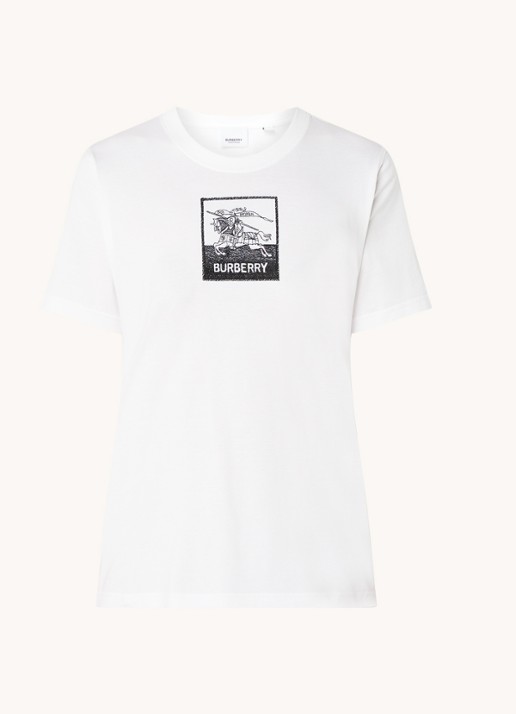 Burberry Margot T-shirt met logoborduring  - voorkant 2 wit