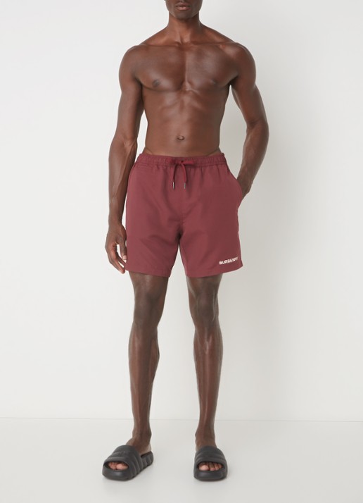 Burberry Martin zwemshorts met steekzakken en logo - voorkant 2 bordeauxrood