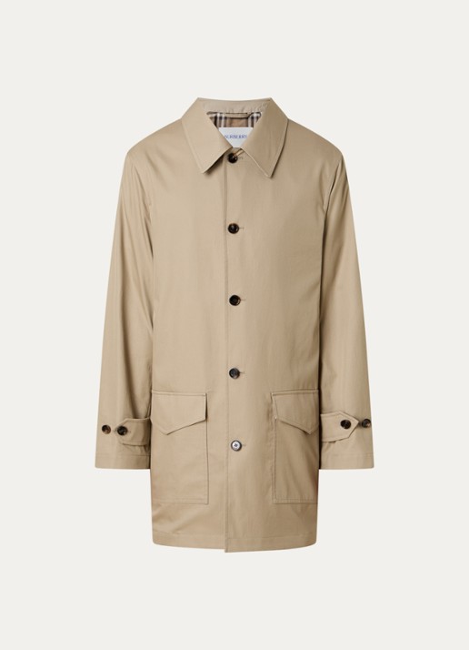 Burberry Meadowbank mantel met klepzakken - voorkant 2 beige