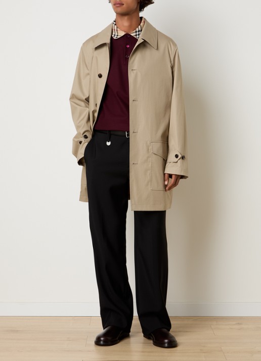Burberry Meadowbank mantel met klepzakken - voorkant 3 beige