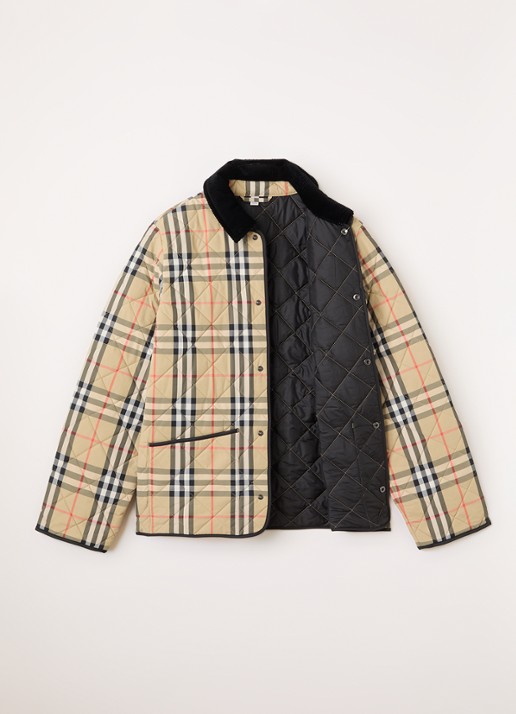 Burberry Milo gewatteerd jack met quilt patroon - voorkant 2 beige