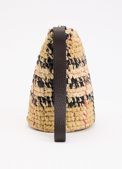 Burberry Mini handtas van raffia - detail 2 zand