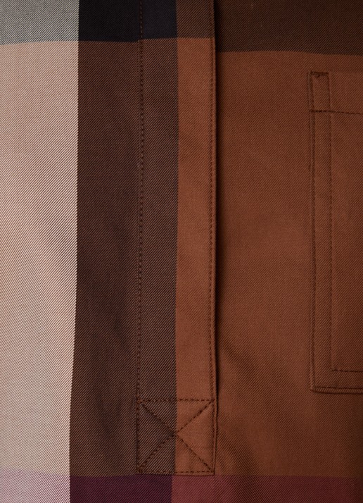 Burberry Mini tuniekjurk met ruitdessin en strikceintuur - detail 3 cognac