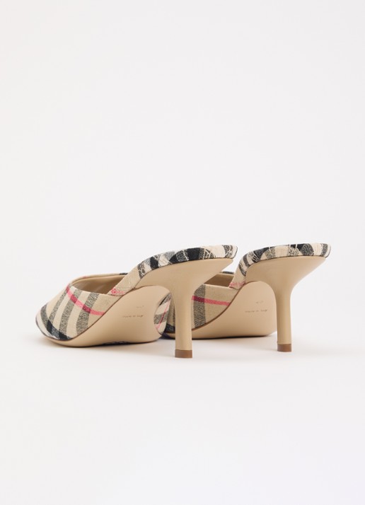 Burberry Muiltje met ruit dessin - achterkant zand