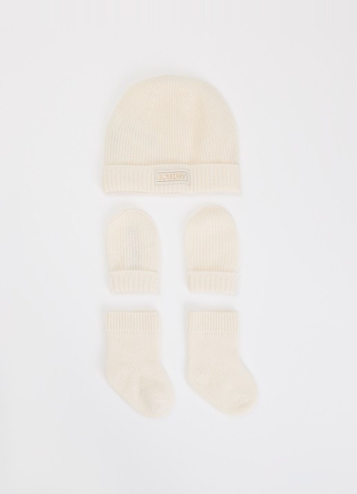 Burberry N7 set van muts met handschoenen en sokken van kasjmier