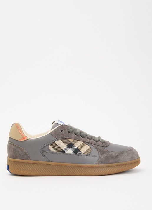 Burberry New Terrace sneaker van kalfsleer met kalfssuède details