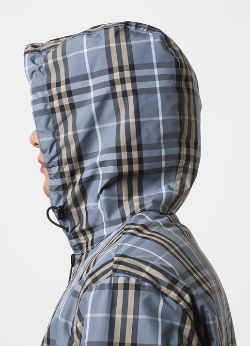 Burberry Newport reversible jack met ritszakken en capuchon - detail 7 staalblauw