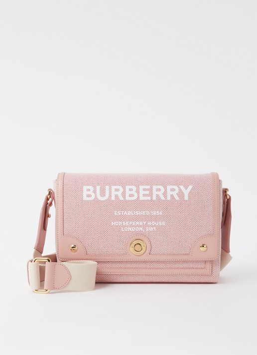 Burberry Note crossbodytas van kalfsleer - voorkant 5 lichtroze