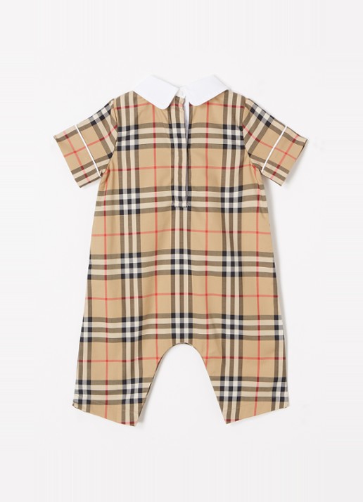 Burberry Octavian babypak met ruitdessin en sierknopen - voorkant 2 beige